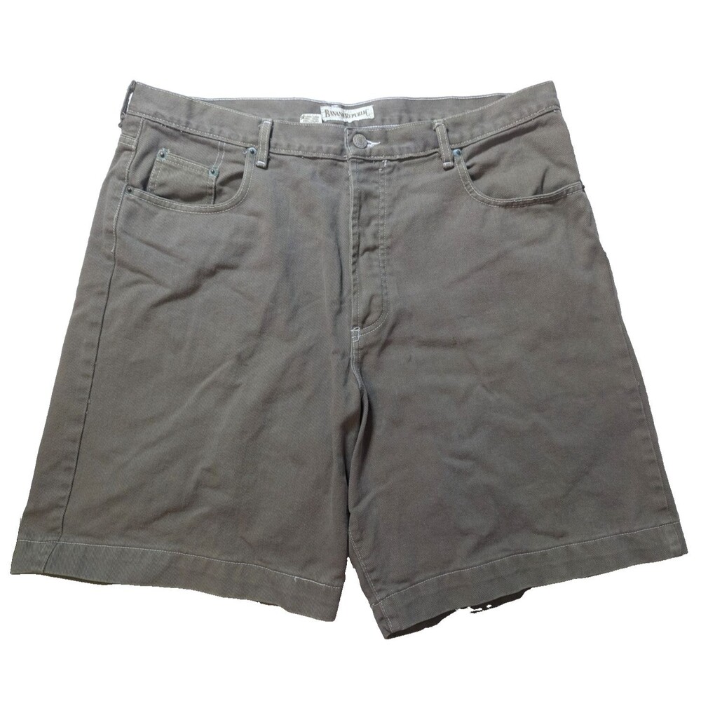 VTG 80s Banana Republic Safari Denim Shorts Mens 38 Button Fly Made in USA Jorts